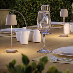 Luminária de Mesa Abajur LED Mini TN Interlight - Portátil Sem Fio - Nude