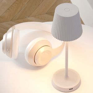 Luminária de Mesa Abajur LED Mini PL Interlight - Portátil Sem Fio - Branco